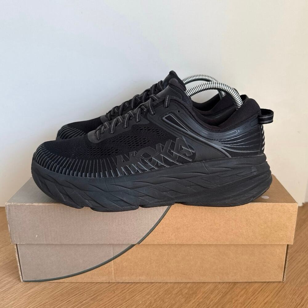 HOKA ONE ONE Bondi 7 ‘Triple Black’ Women Running Sneakers- SZ 9 - Picture 4 of 11
